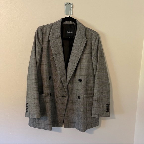 Madewell Jackets & Blazers - Madewell Gray Plaid Blazer